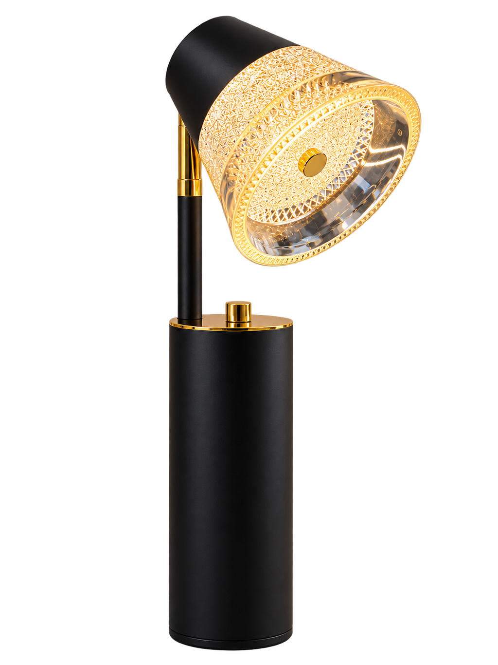 Luxury Black & Gold Adjustable Acrylic Table Lamp – Modern LED Bedside & Side Table Lamp