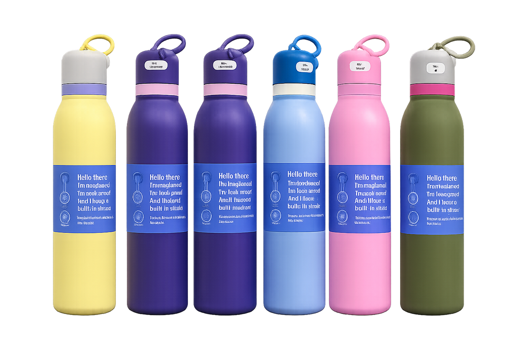 Hydrate in Style 24oz Insulated Stainless Steel Water Bottle with Built-in Straw