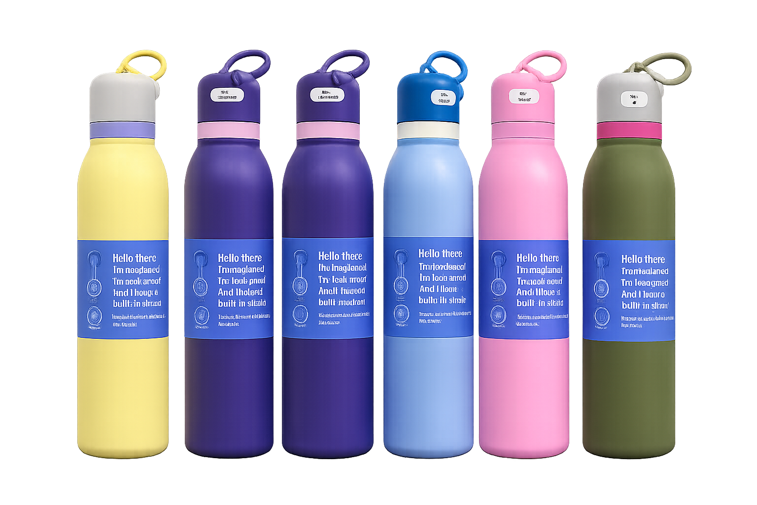 Hydrate in Style 24oz Insulated Stainless Steel Water Bottle with Built-in Straw