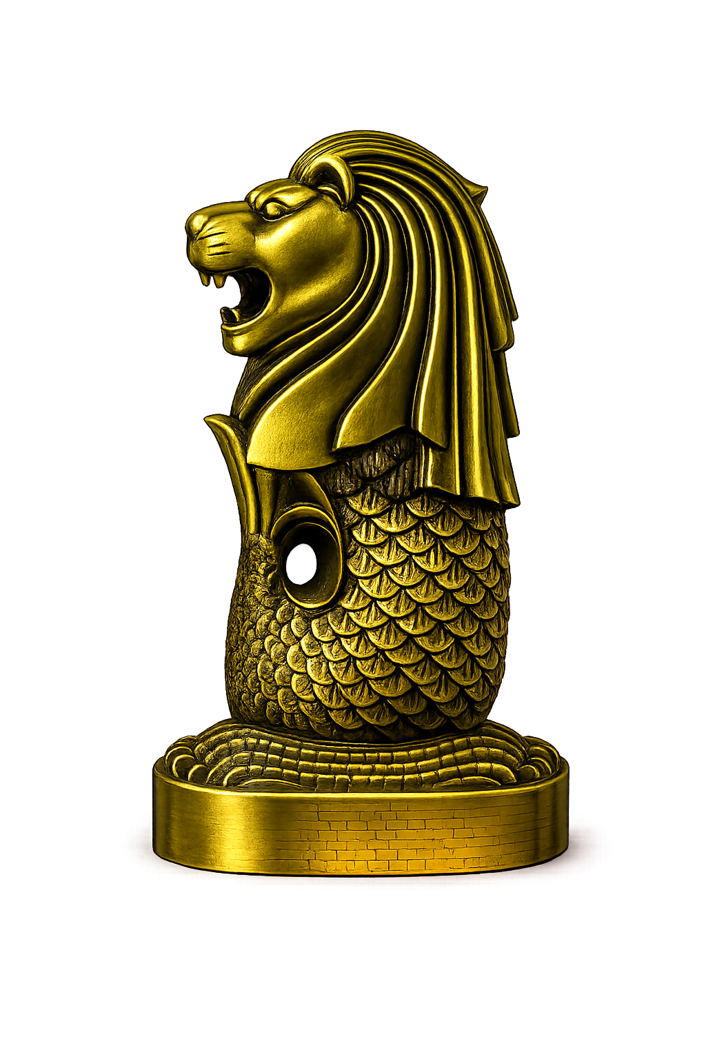 Merlion Statue Decorative Showpiece | Premium Metal Singapore Landmark Home Décor