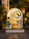 Luxury Modern LED Indoor & Outdoor Water Fountain – Decorative Circular Waterfall Feature