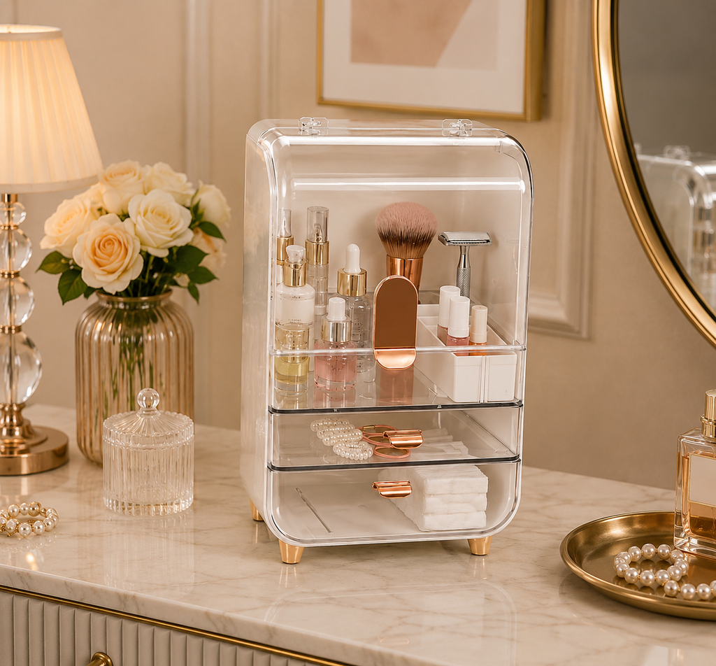 Premium Clear Acrylic Makeup Organizer with Drawers