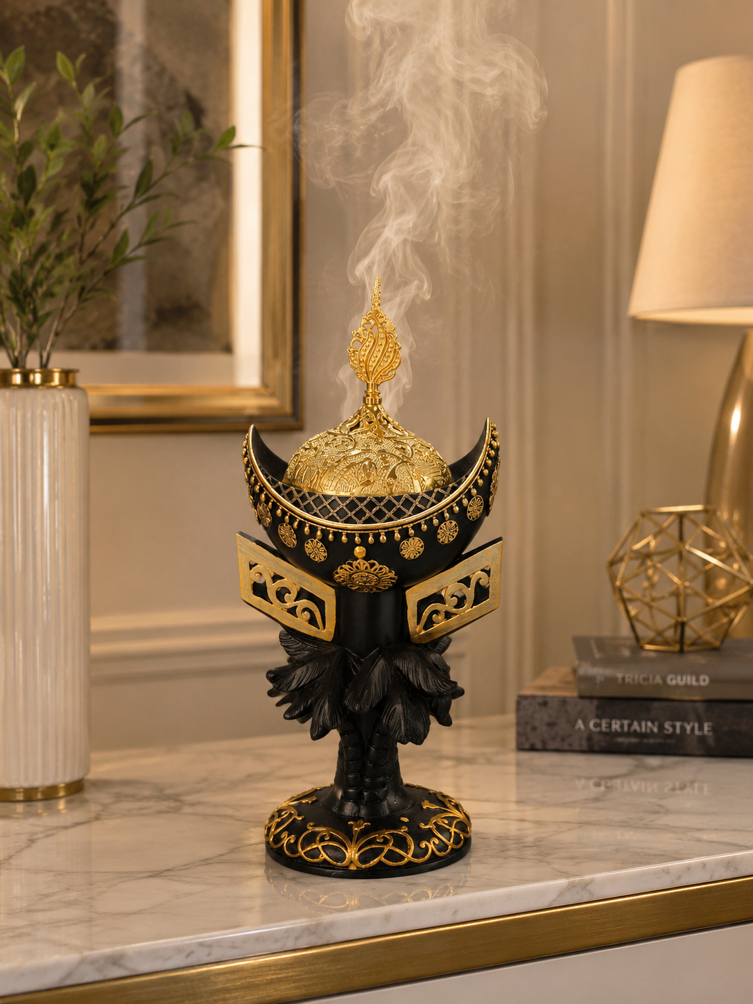 Luxury Black & Gold Royal Design Bukhoor Burner