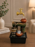 Luxury Rustic Waterfall Tabletop Fountain with Floating Tap Design