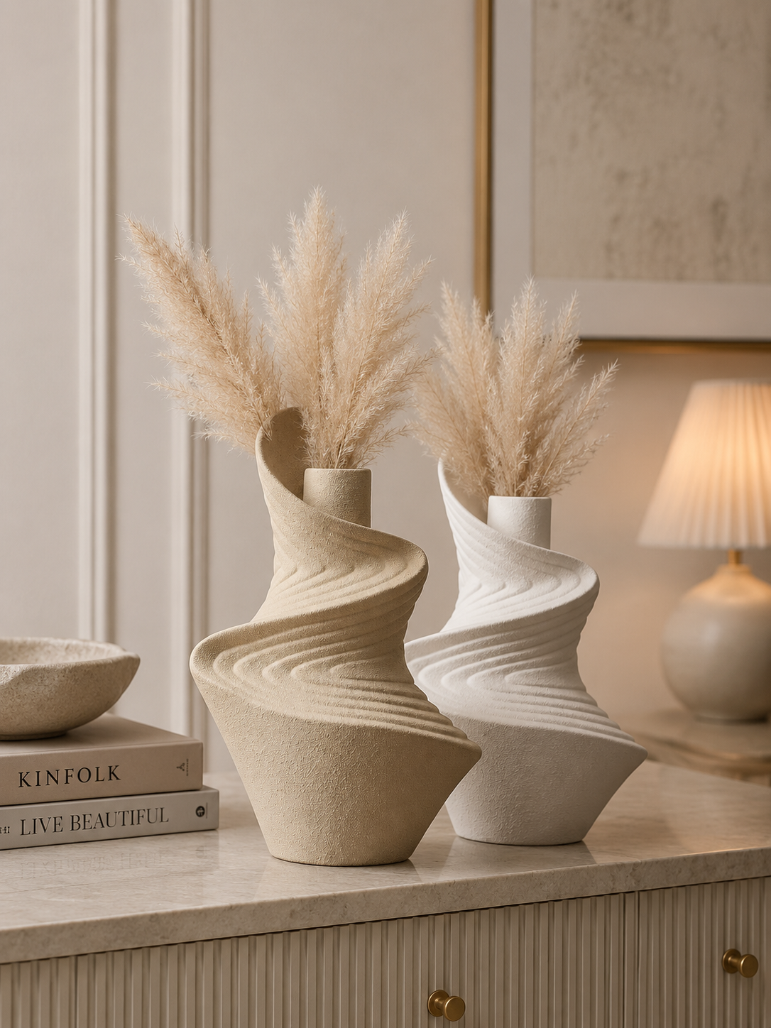 Modern Spiral Resin Vase | Abstract Decorative Flower Vase | Minimalist Home Décor