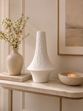 Modern Textured Ceramic Decorative Vase – Minimalist White Flower Vase for Living Room & Home Décor