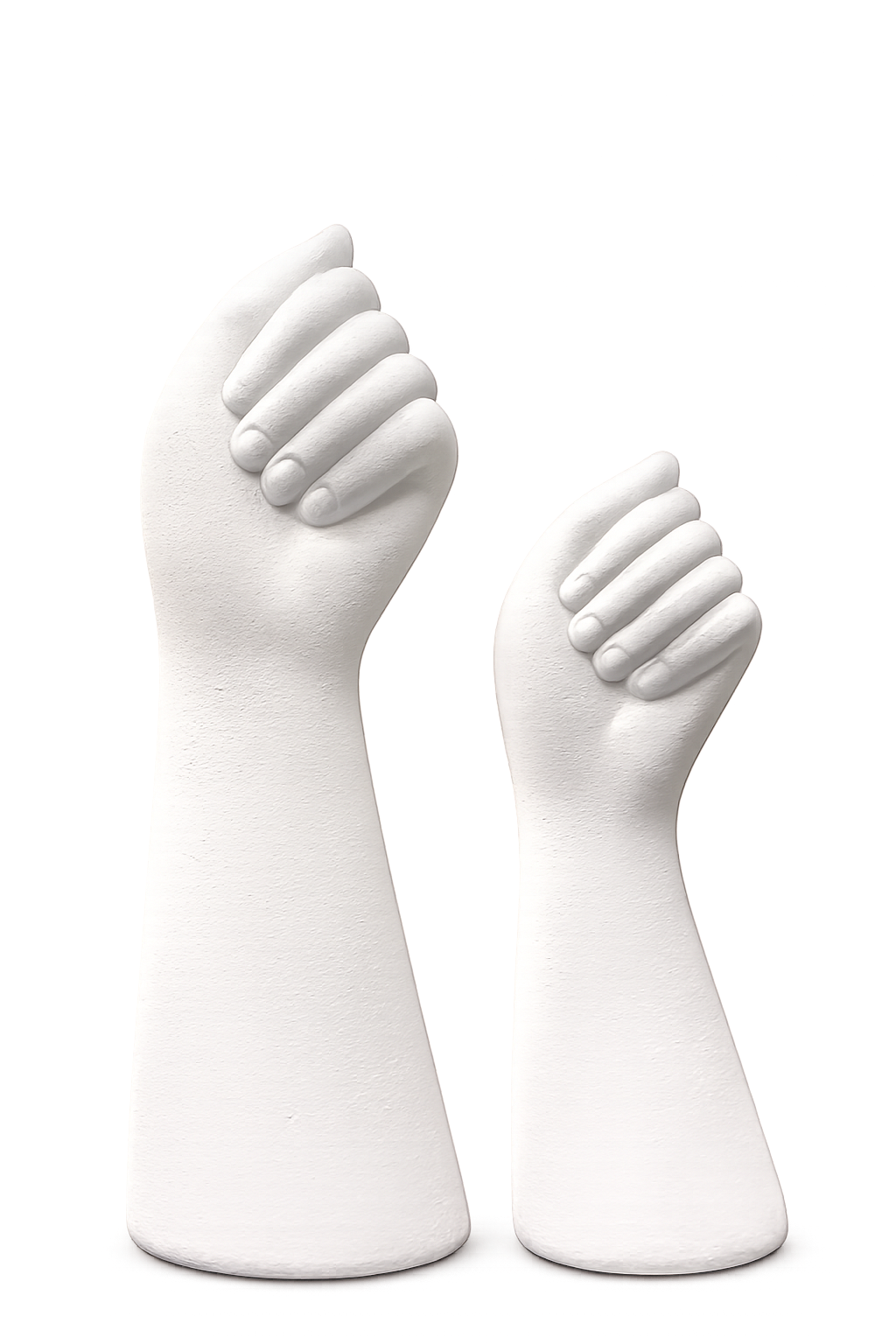 Abstract White Hand Vase Set – Modern Minimalist Ceramic Home Décor Showpiece (Set of 2)