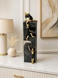 Luxury 3-Person Climbing Man Sculpture – Black & Gold Modern Decorative Showpiece
