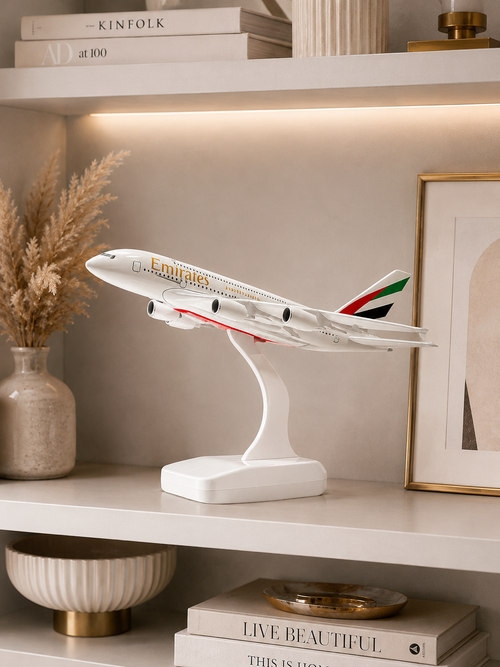Emirates A380 Aircraft Model | Airplane Desktop Showpiece | Aviation Collectible | Home & Office Decor