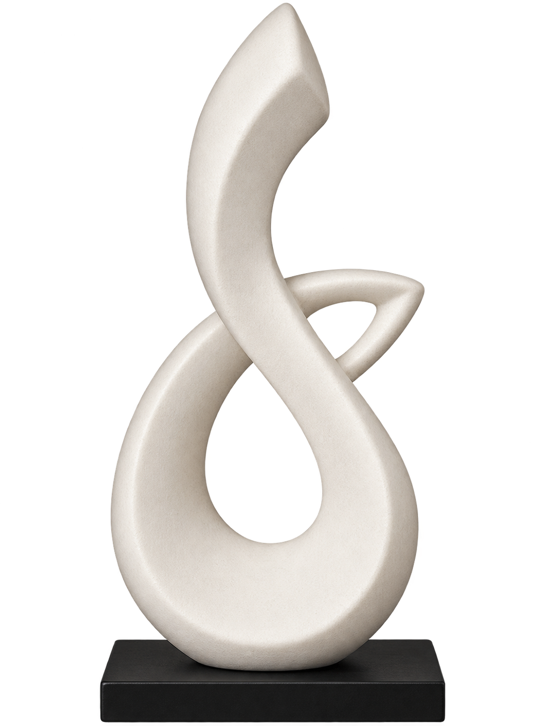Modern Abstract Infinity Decorative Sculpture with Black Base