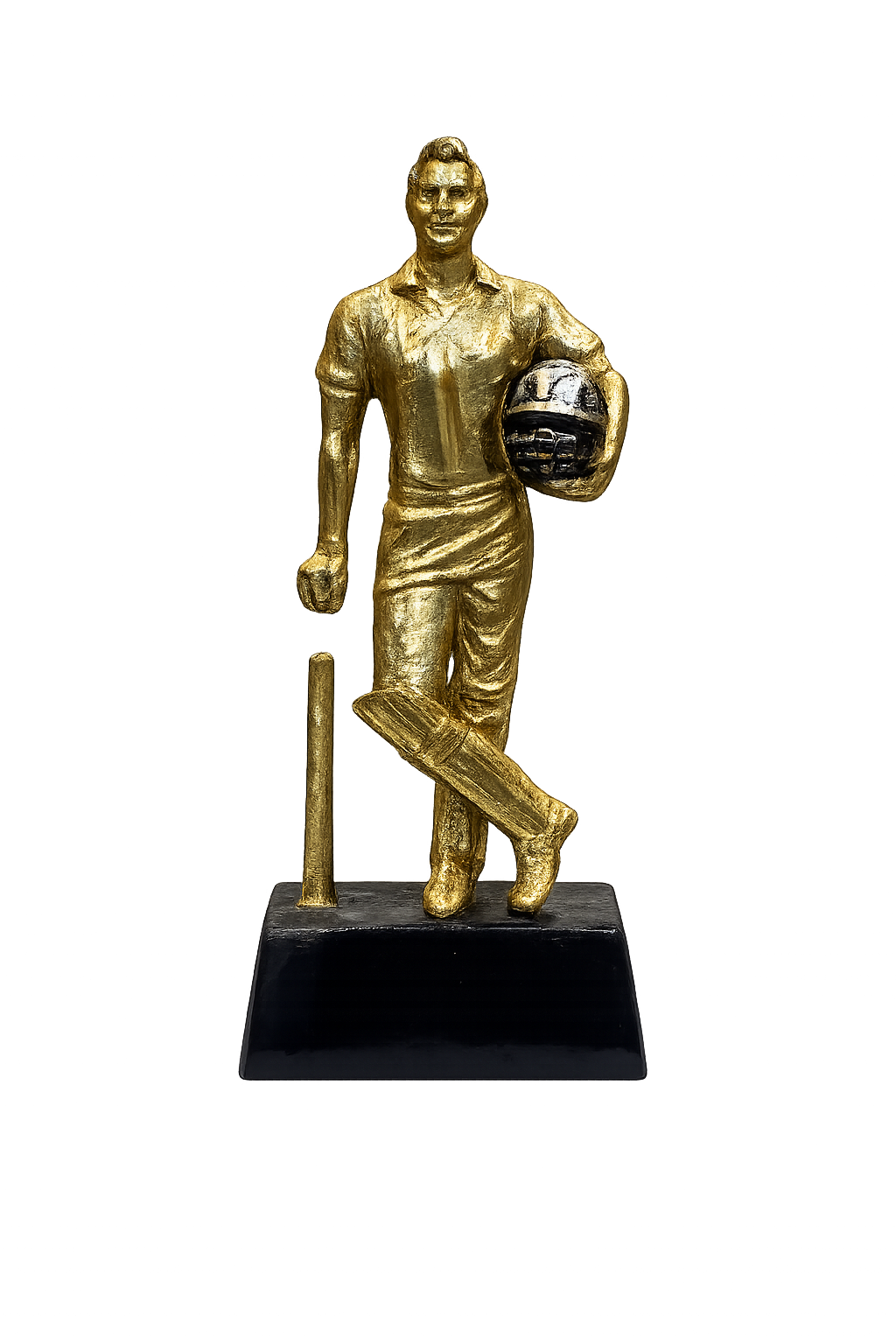 Premium Gold Cricketer Resin Figurine | Cricket Player Decorative Statue for Home & Office