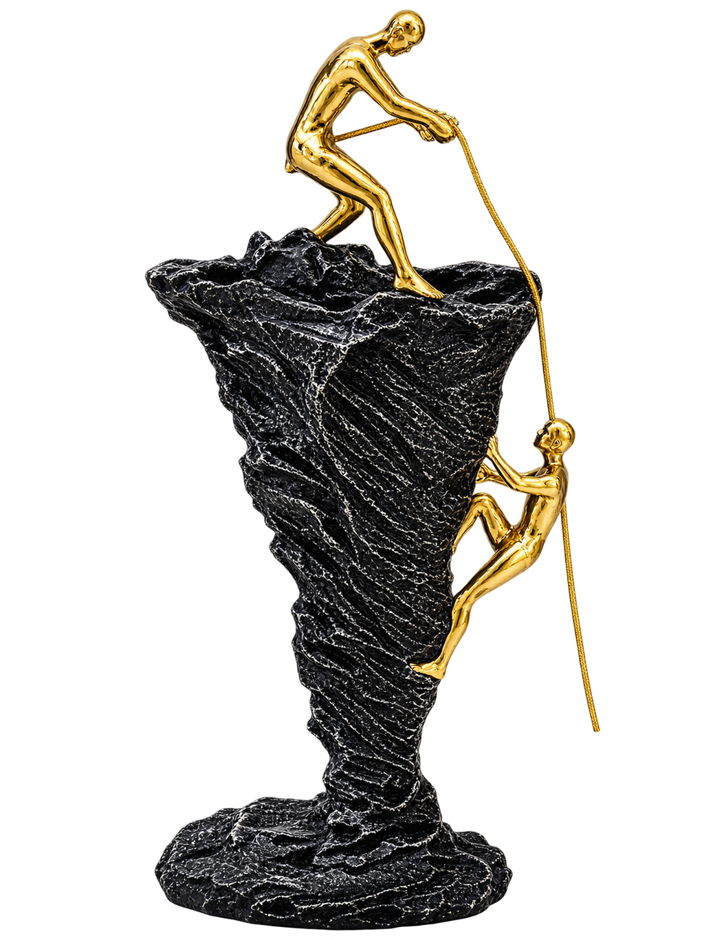 Luxury Climbing Figures Tornado Sculpture – Black & Gold Modern Decorative Showpiece