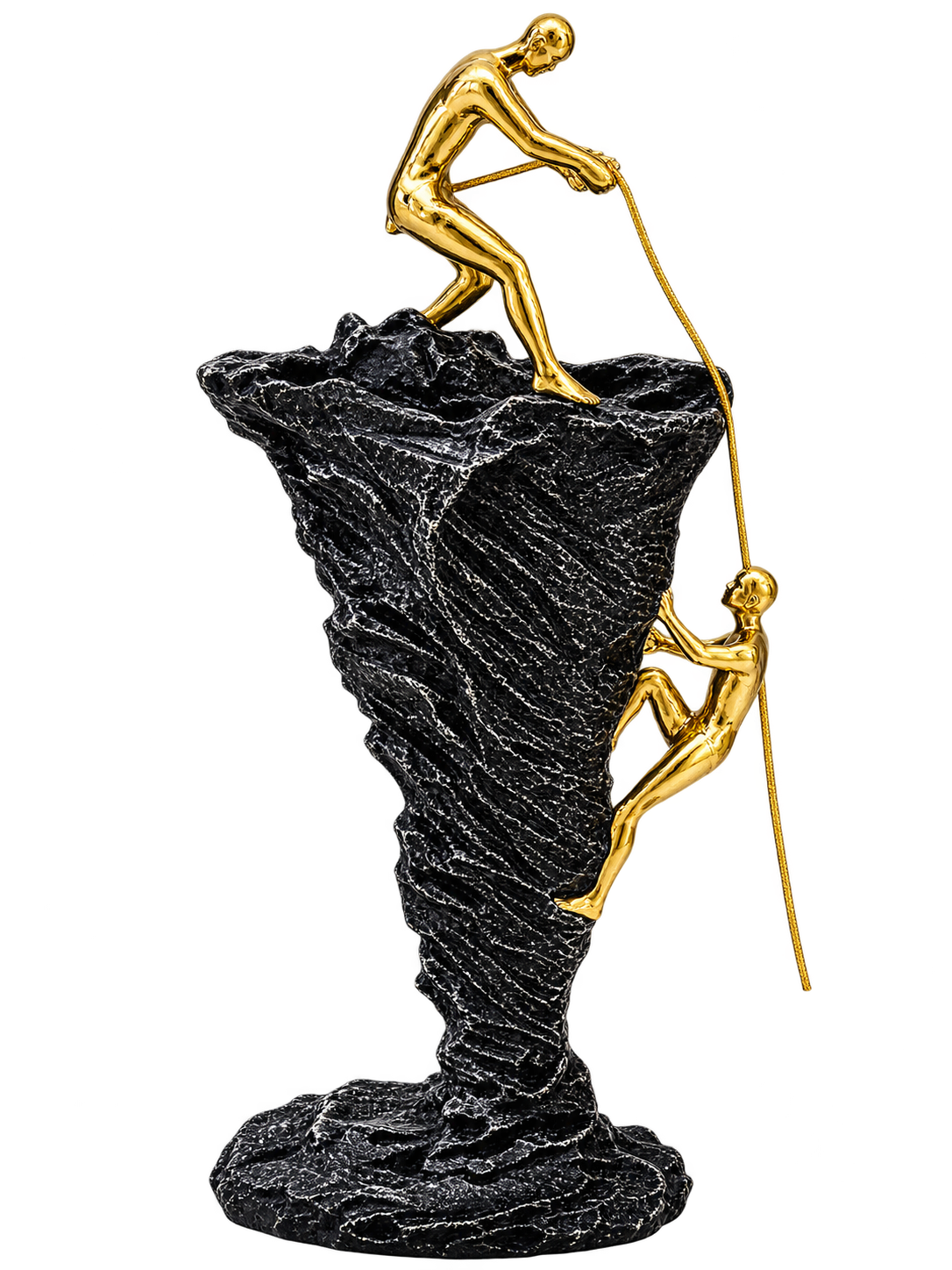 Luxury Climbing Figures Tornado Sculpture – Black & Gold Modern Decorative Showpiece
