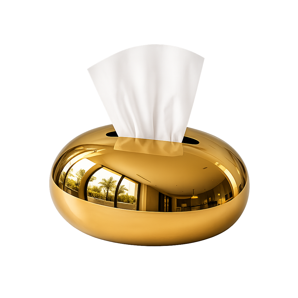 Luxury Pebble Tissue Box Holder | Modern Decorative Tissue Case | Premium Glossy Home & Office Tissue Organizer