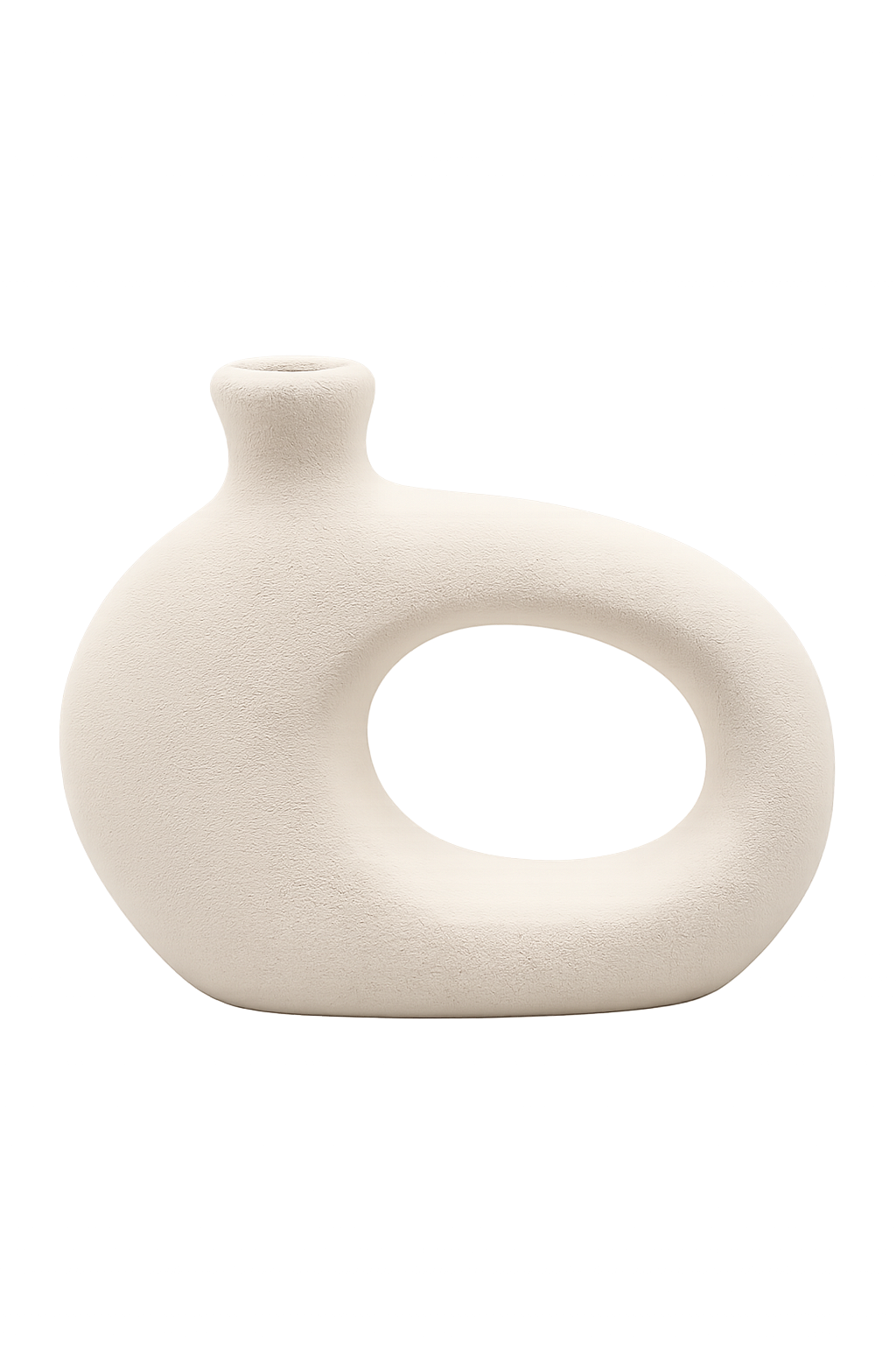 Modern Nordic Donut Ceramic Vase – Minimalist Hollow Decorative Flower Vase for Home Decor