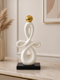 Modern Abstract Figure Sculpture with Gold Sphere – Elegant Contemporary Home Décor
