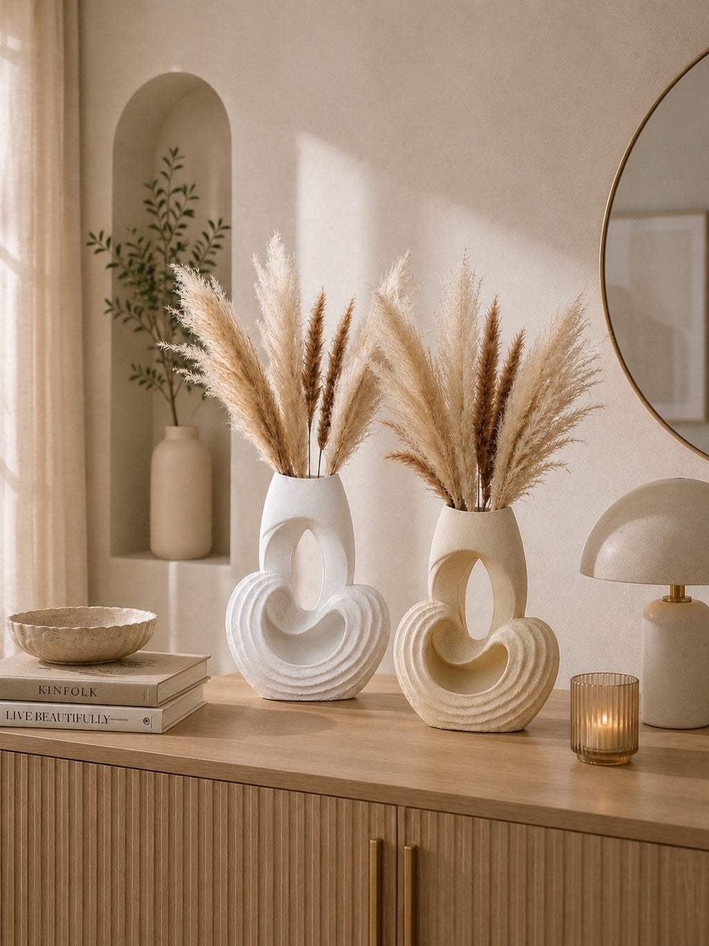 Modern Hollow Resin Vase | Abstract Decorative Flower Vase | Minimalist Home Décor