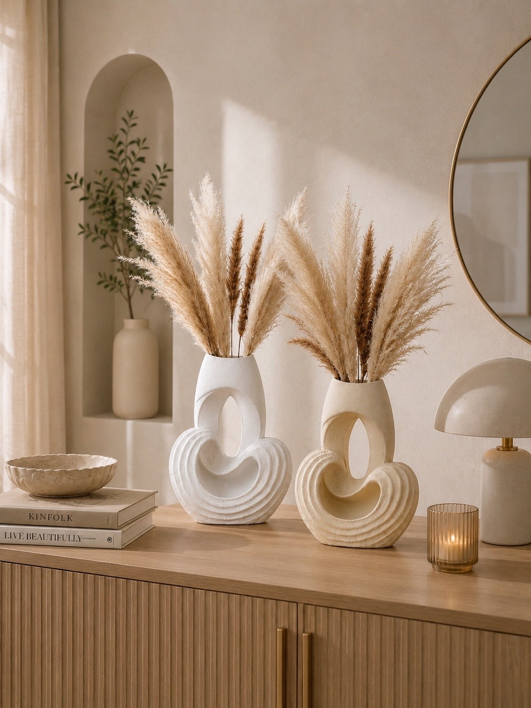 Modern Hollow Resin Vase | Abstract Decorative Flower Vase | Minimalist Home Décor