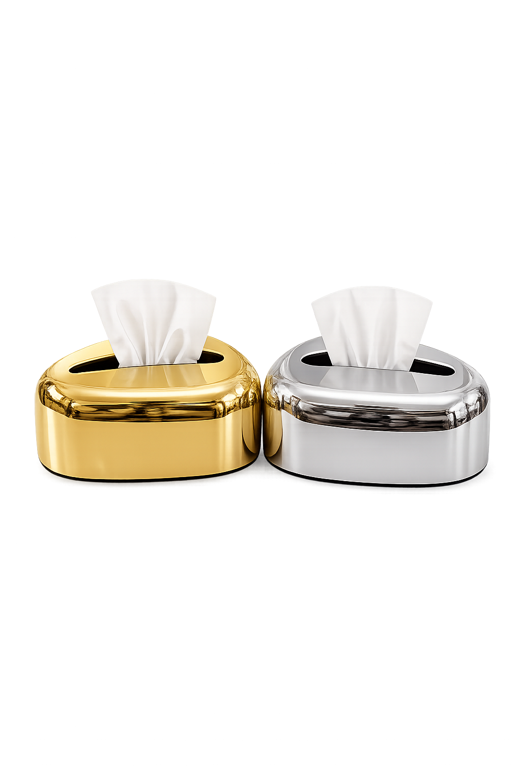 Luxury Oval Tissue Box Holder | Modern Glossy Tissue Case | Premium Decorative Tissue Organizer for Home & Office