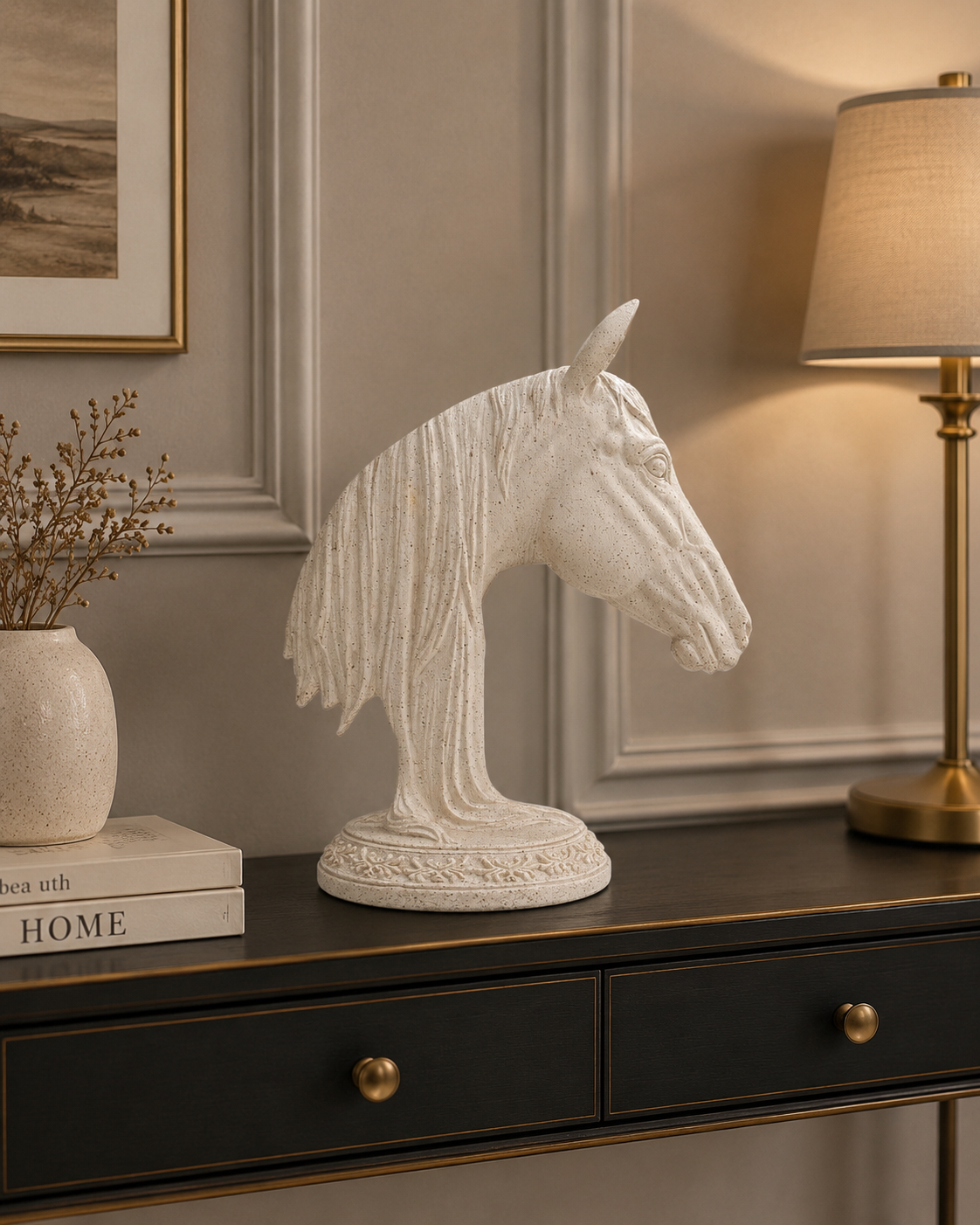Elegant Horse Head Decorative Sculpture – Premium Table Décor