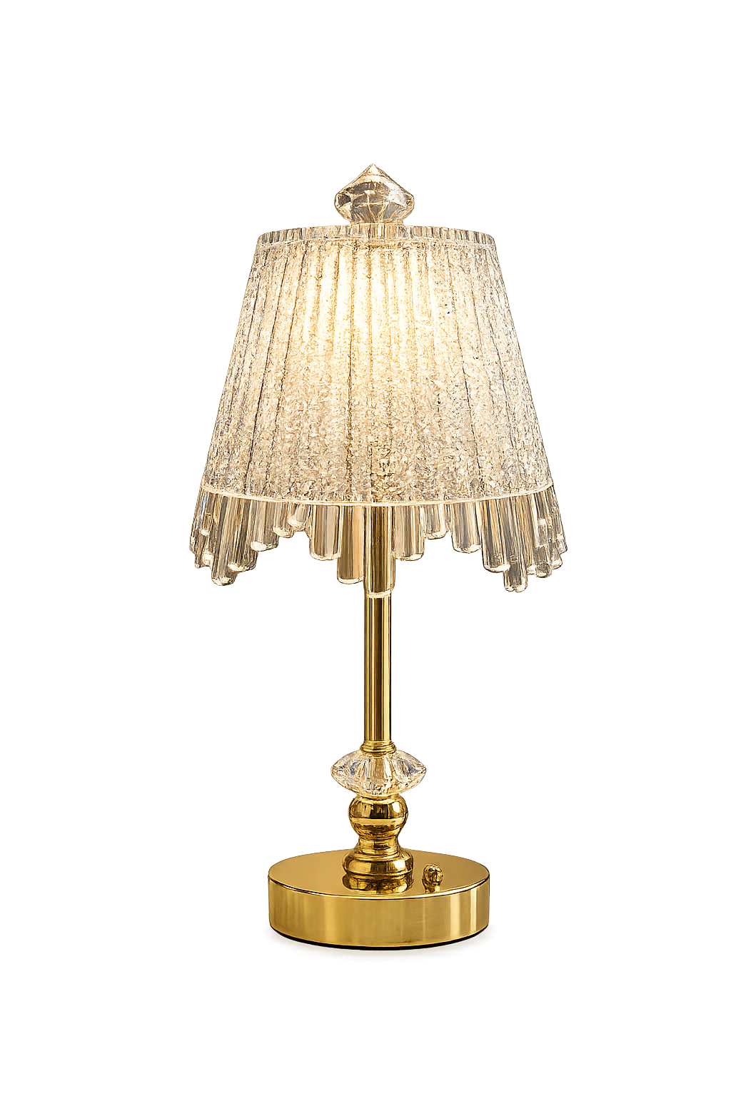 Luxury Acrylic LED Table Lamp | Modern Gold Bedside Lamp with Elegant Acrylic Shade