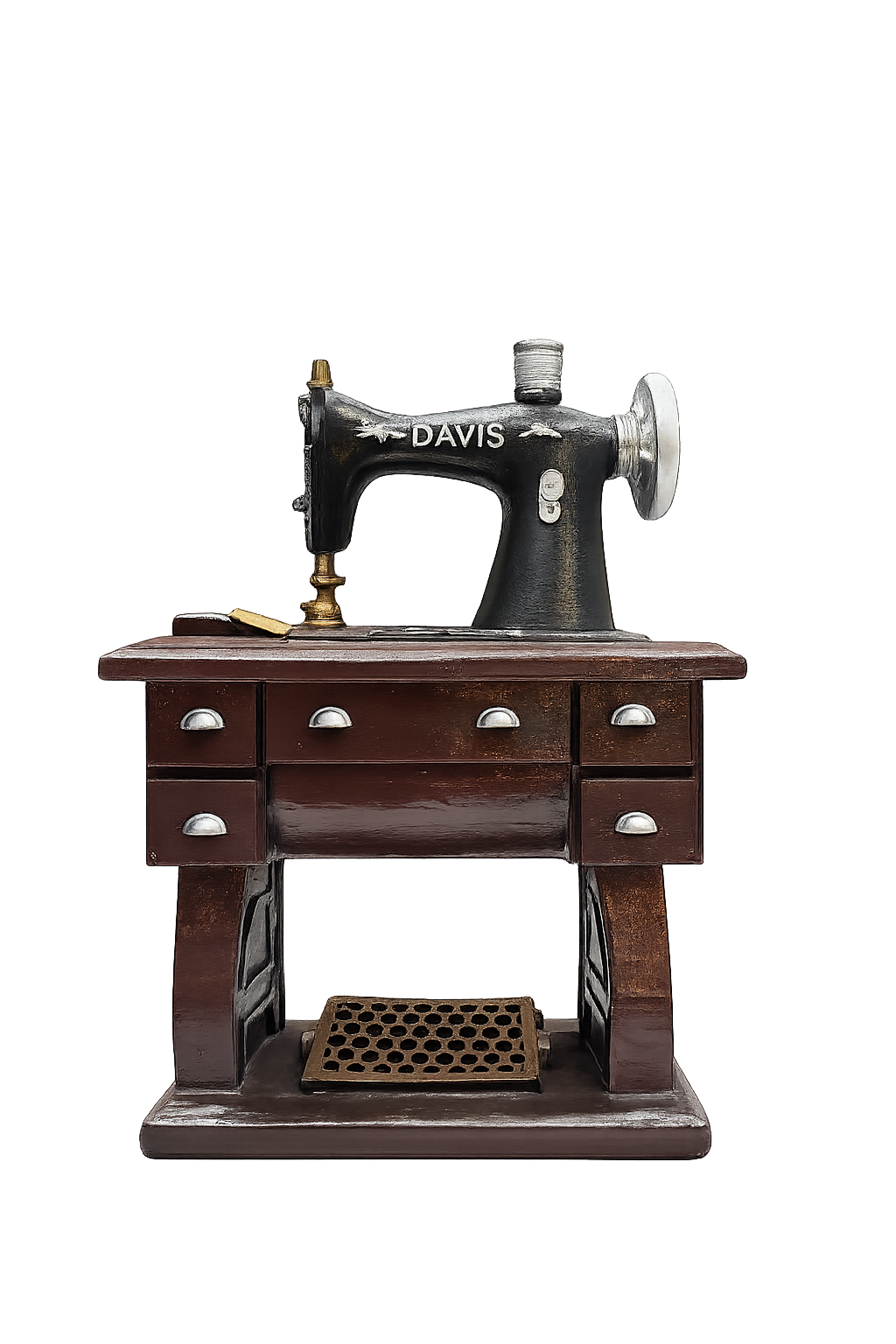 Vintage Sewing Machine Decorative Showpiece – Retro Tailor Table Resin Home Decor