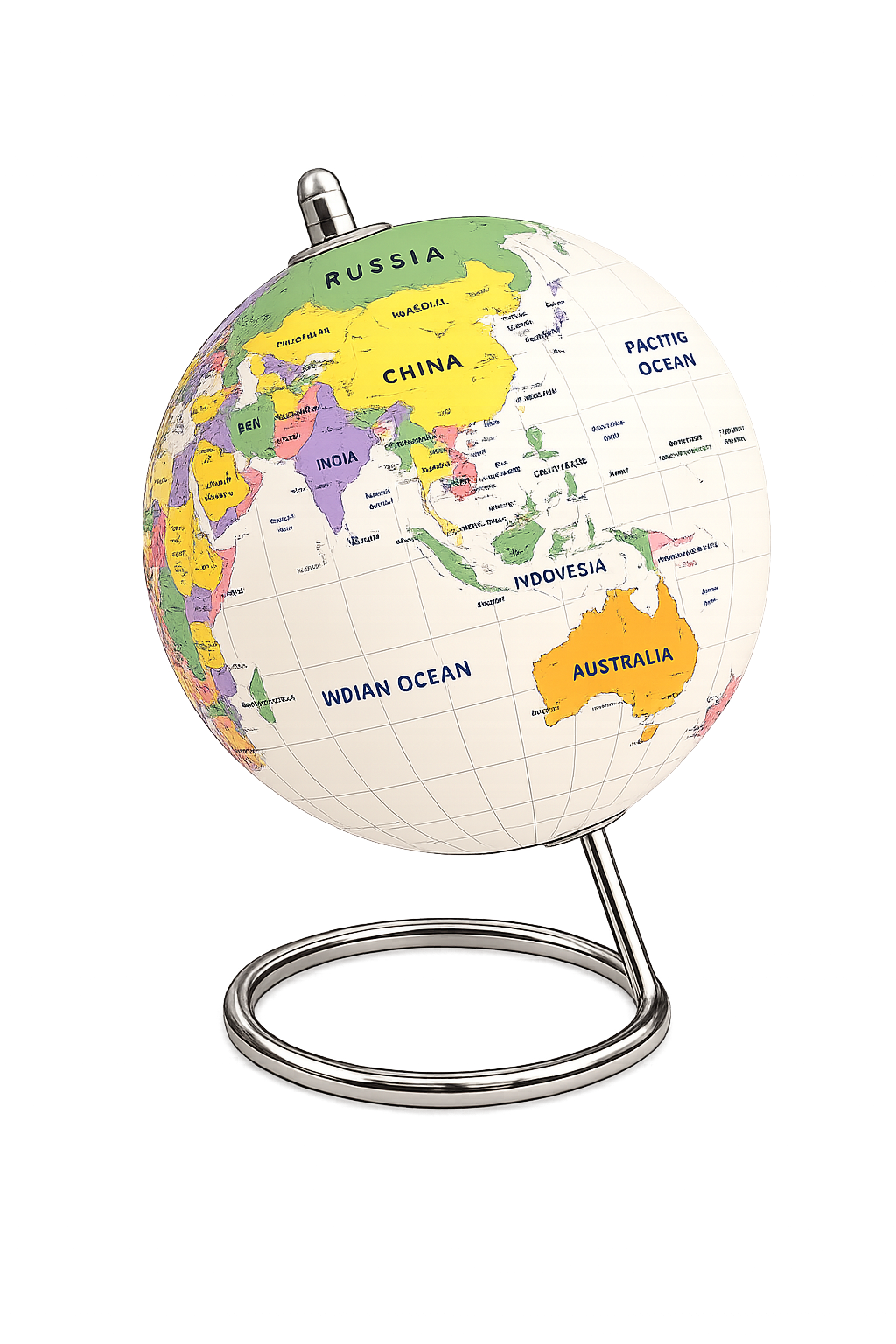 Modern Educational World Globe – Desktop Geographic Globe with Metal Stand | Office & Study Room Decor