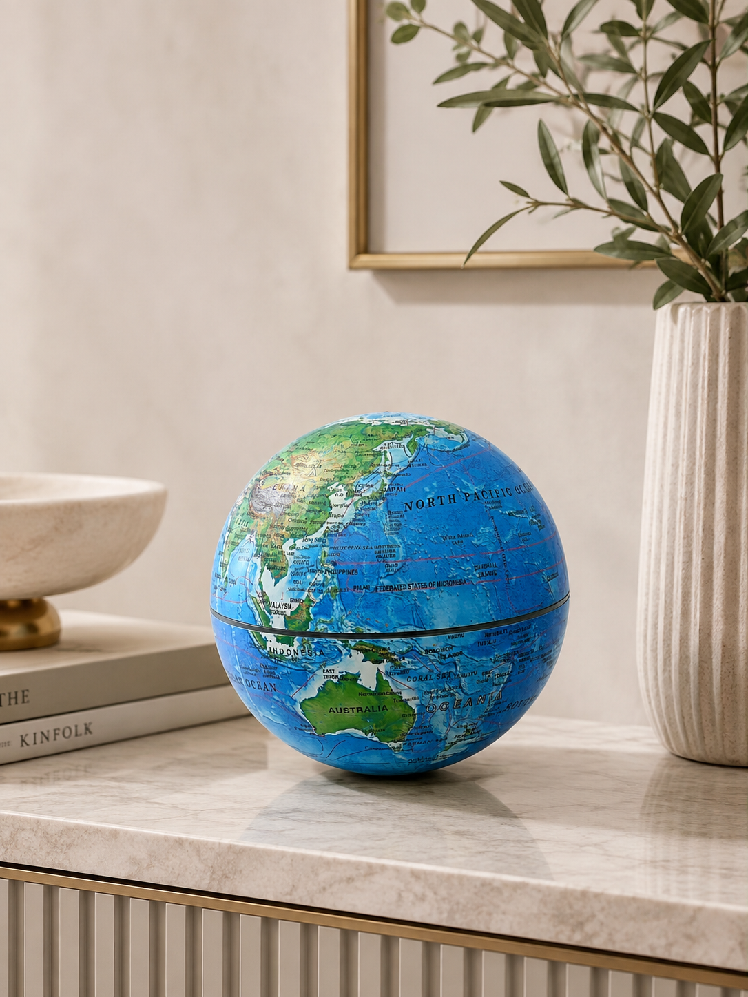 Premium Rotating & Movable World Globe | Detailed Blue Educational Globe for Students & Office Décor