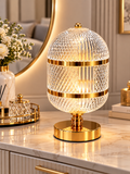 Luxury Acrylic+Crystal & Gold Table Lamp – Elegant Decorative Bedside Lamp