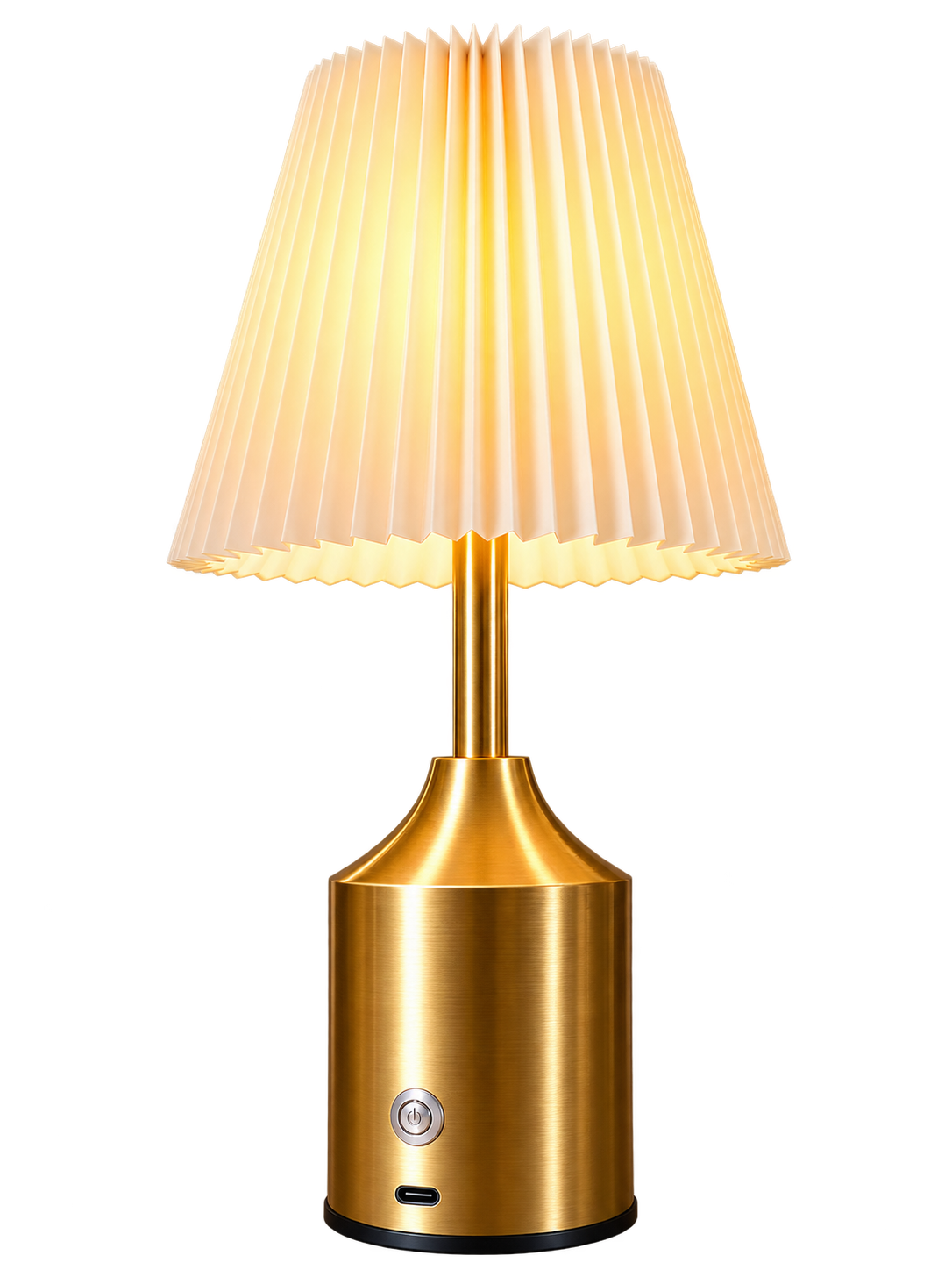 Luxury Black Pleated Table Lamp with Gold Metal Base