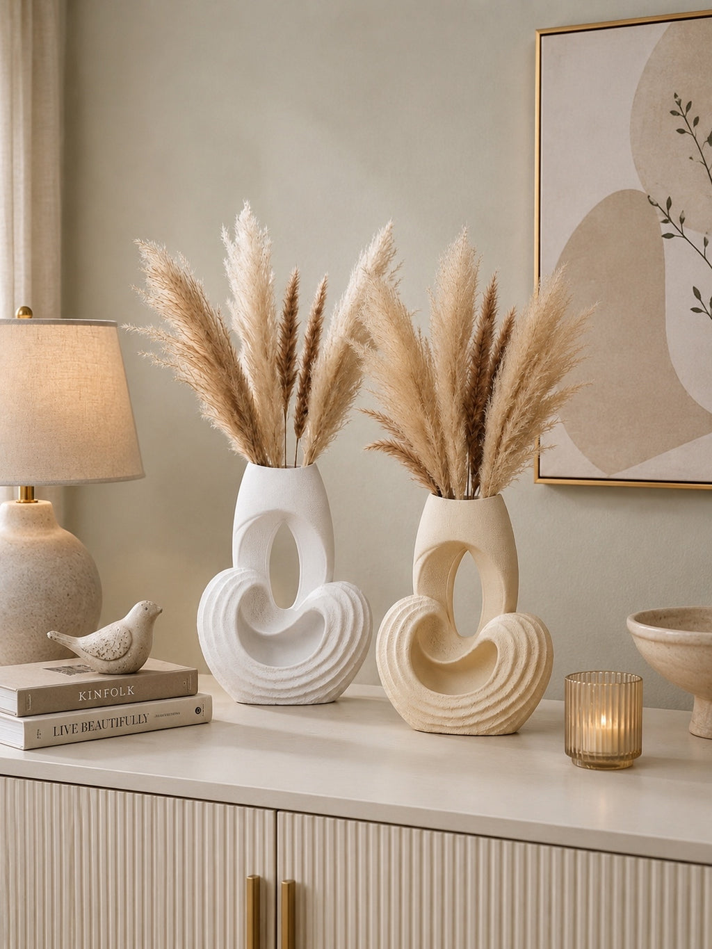 Modern Hollow Resin Vase | Abstract Decorative Flower Vase | Minimalist Home Décor