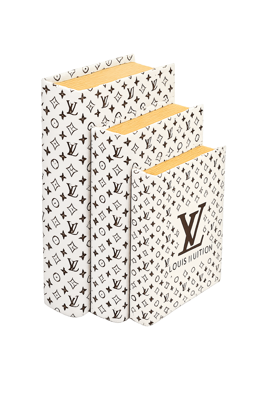 Louis Vuitton Decorative Book Set – 3 Piece Luxury Faux Books for Home & Office Decor
