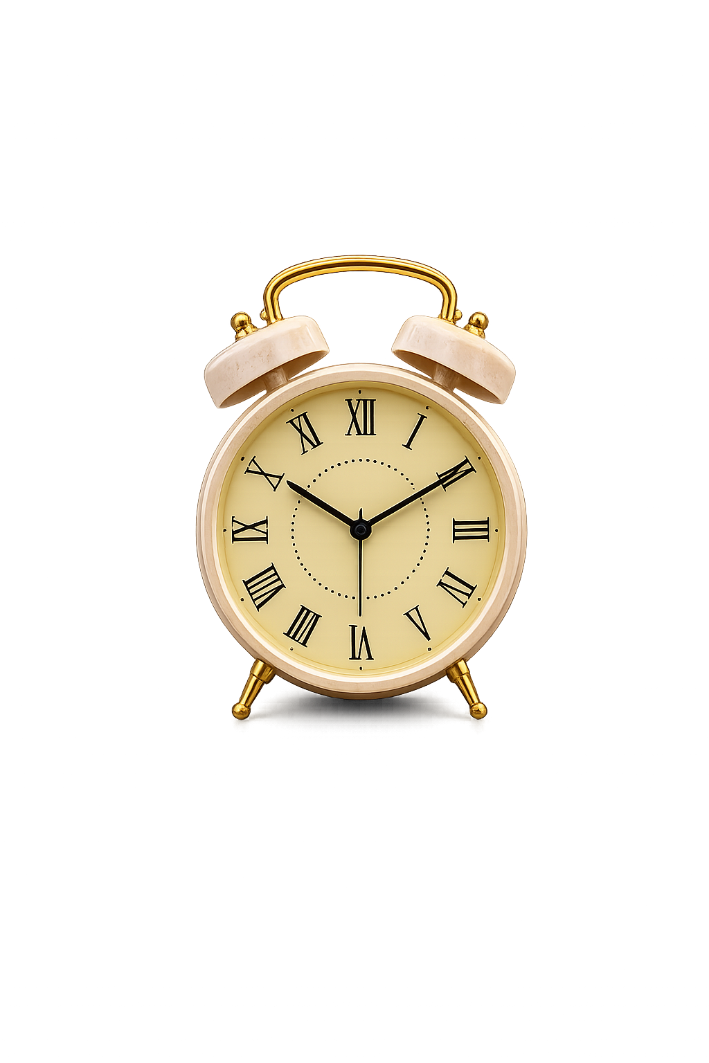 Vintage Roman Numeral Resin Alarm Clock – Luxury Table & Bedside Desk Clock