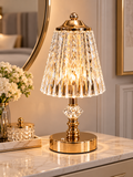 Luxury Crystal & Gold Table Lamp with Acrylic Shade