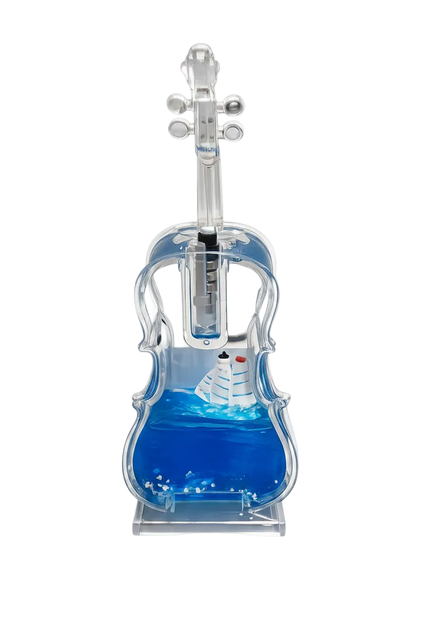 Violin Shaped Liquid Wave Paperweight