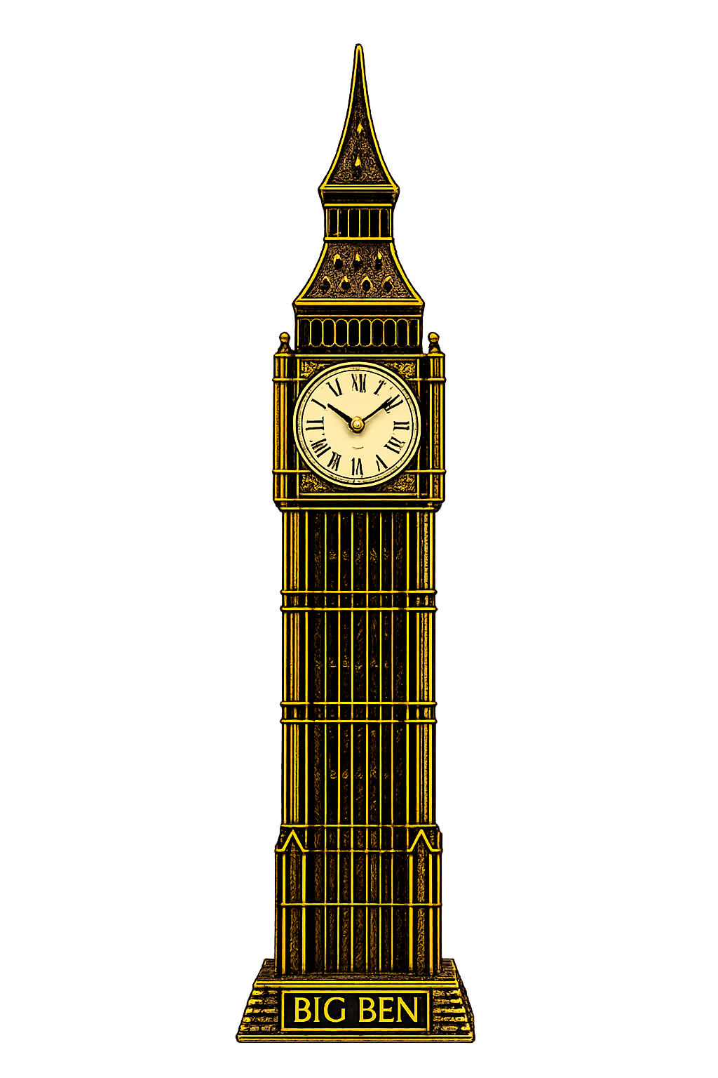 Big Ben Clock Tower Decorative Showpiece | Antique Gold Metal Landmark Sculpture
