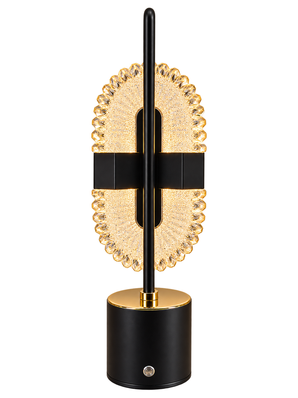 Luxury Acrylic LED Table Lamp – Modern Black & Gold Decorative Lamp