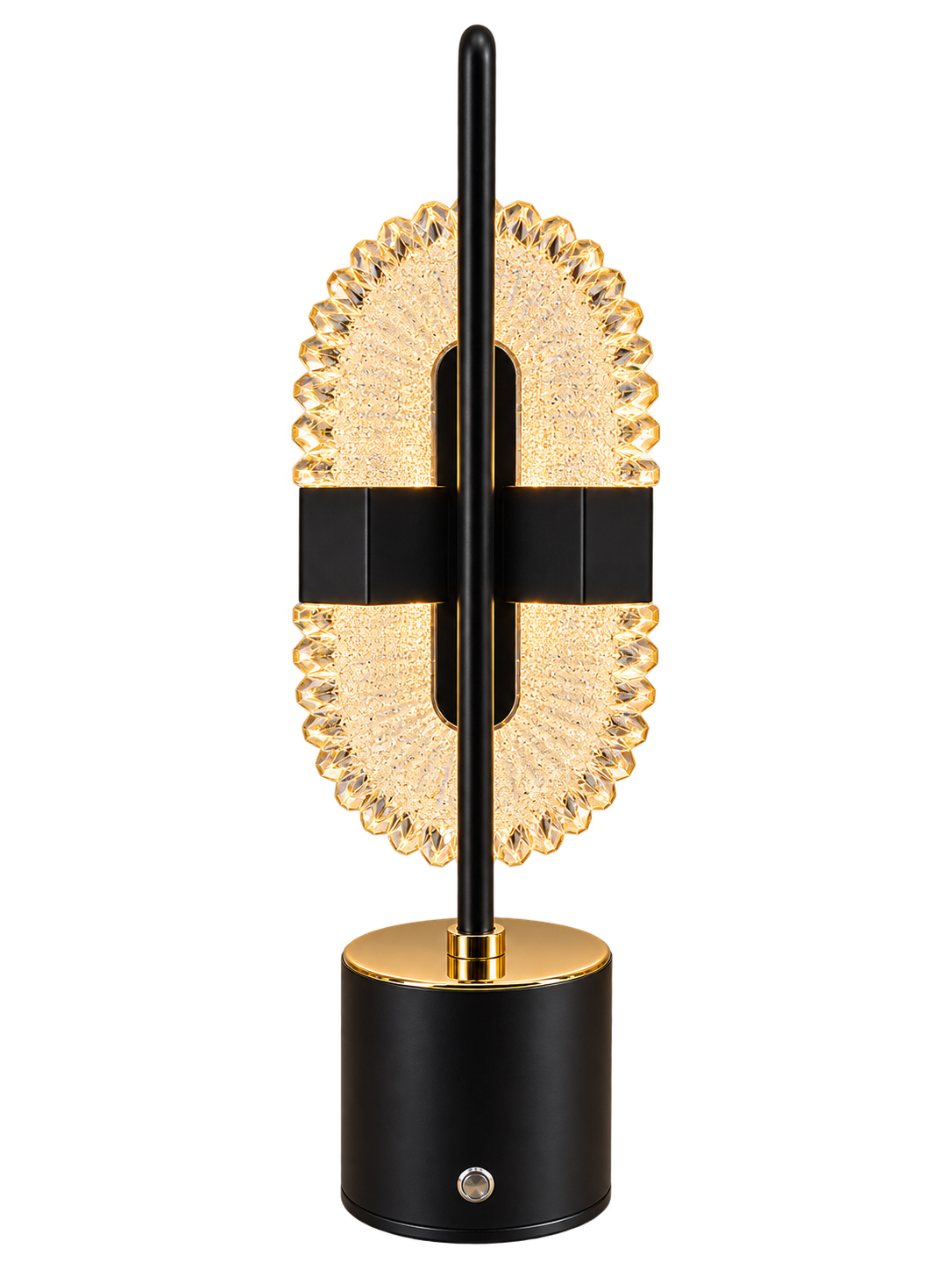 Luxury Acrylic LED Table Lamp – Modern Black & Gold Decorative Lamp