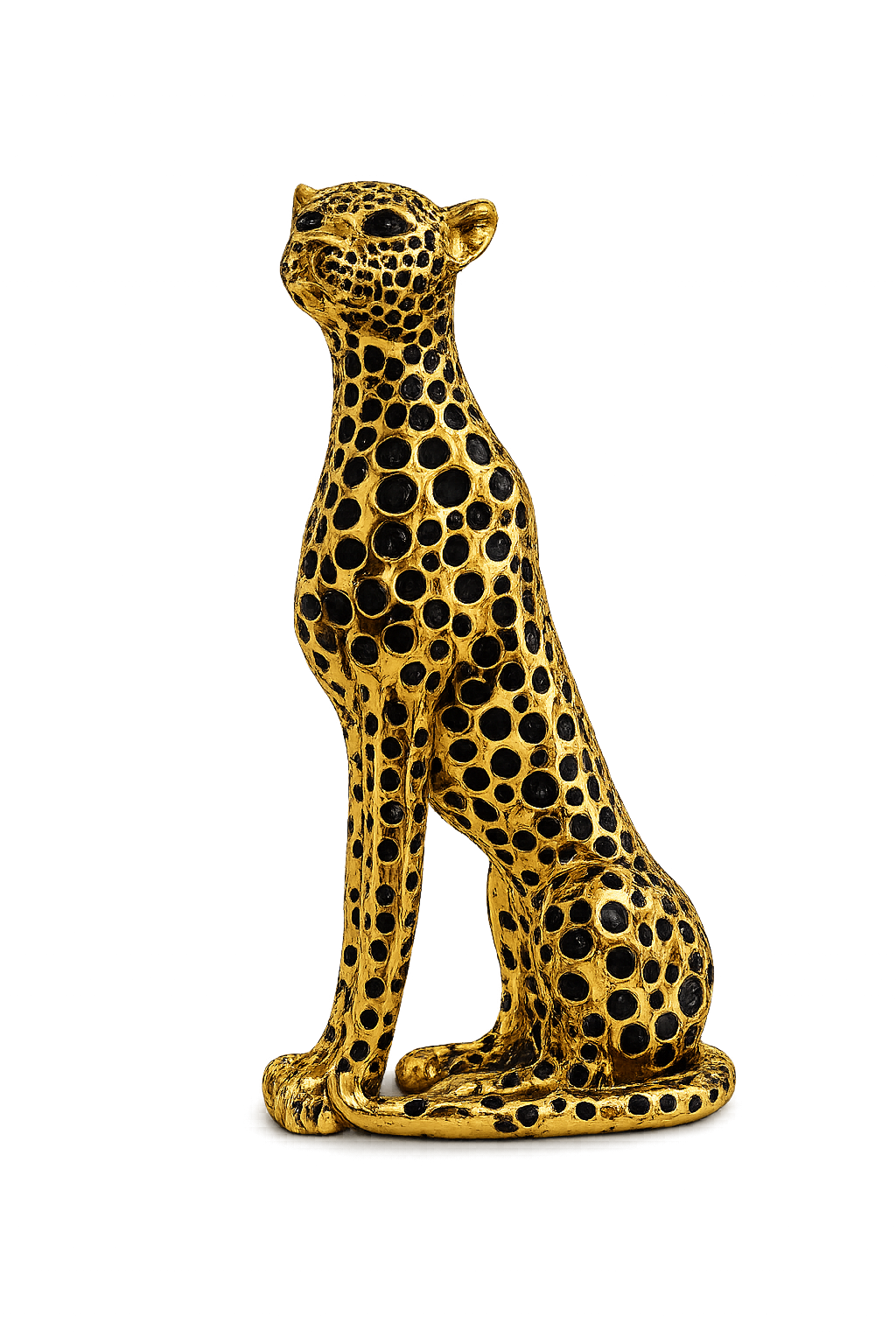 Luxury Leopard Sculpture | Modern Gold & Black Decorative Leopard Statue | Premium Home Décor Accent