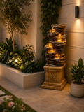 Luxury Indoor & Outdoor LED Rock Water Fountain | Cascading Waterfall Decorative Floor Fountain | Fiberglass Resin Fountain