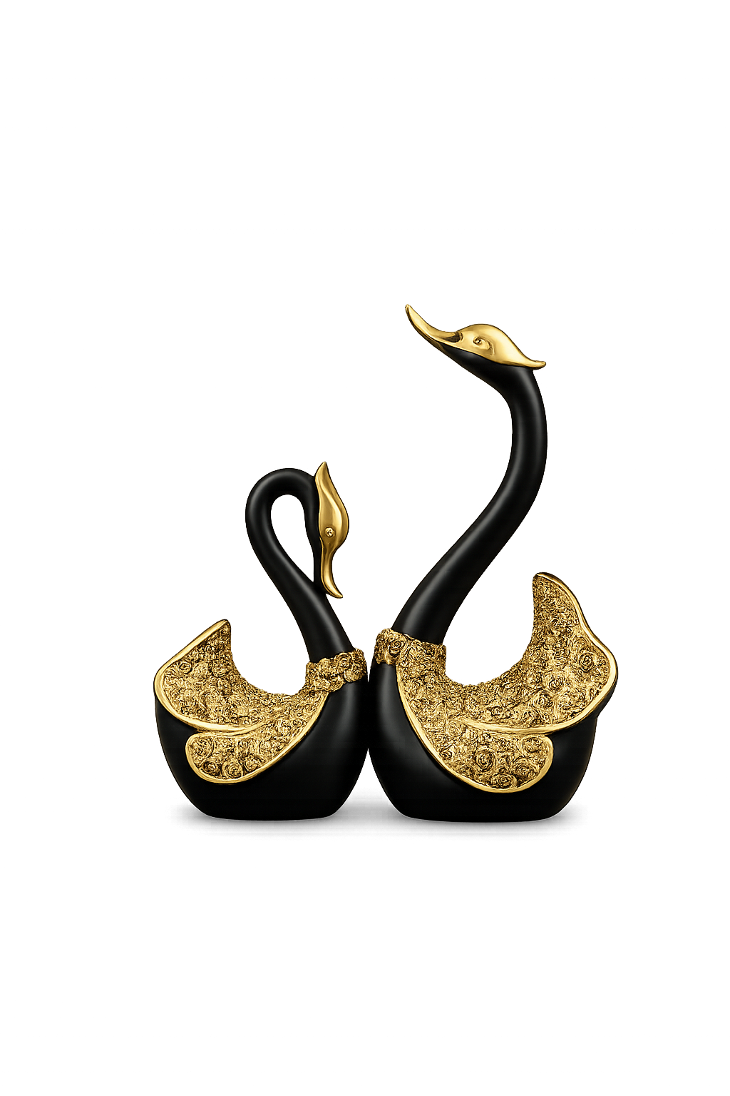 Luxury Black & Gold Swan Sculpture Set | Modern Decorative Showpieces | Elegant Home Décor (Set of 2)