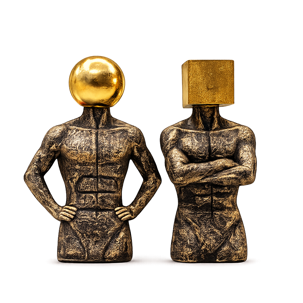 Modern Abstract Thinker Sculpture Set – Geometric Head Resin Showpieces for Home & Office Décor (Set of 2)