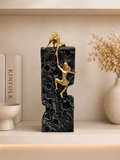 Luxury Climbing Couple Sculpture – Black & Gold Artistic Decorative Showpiece