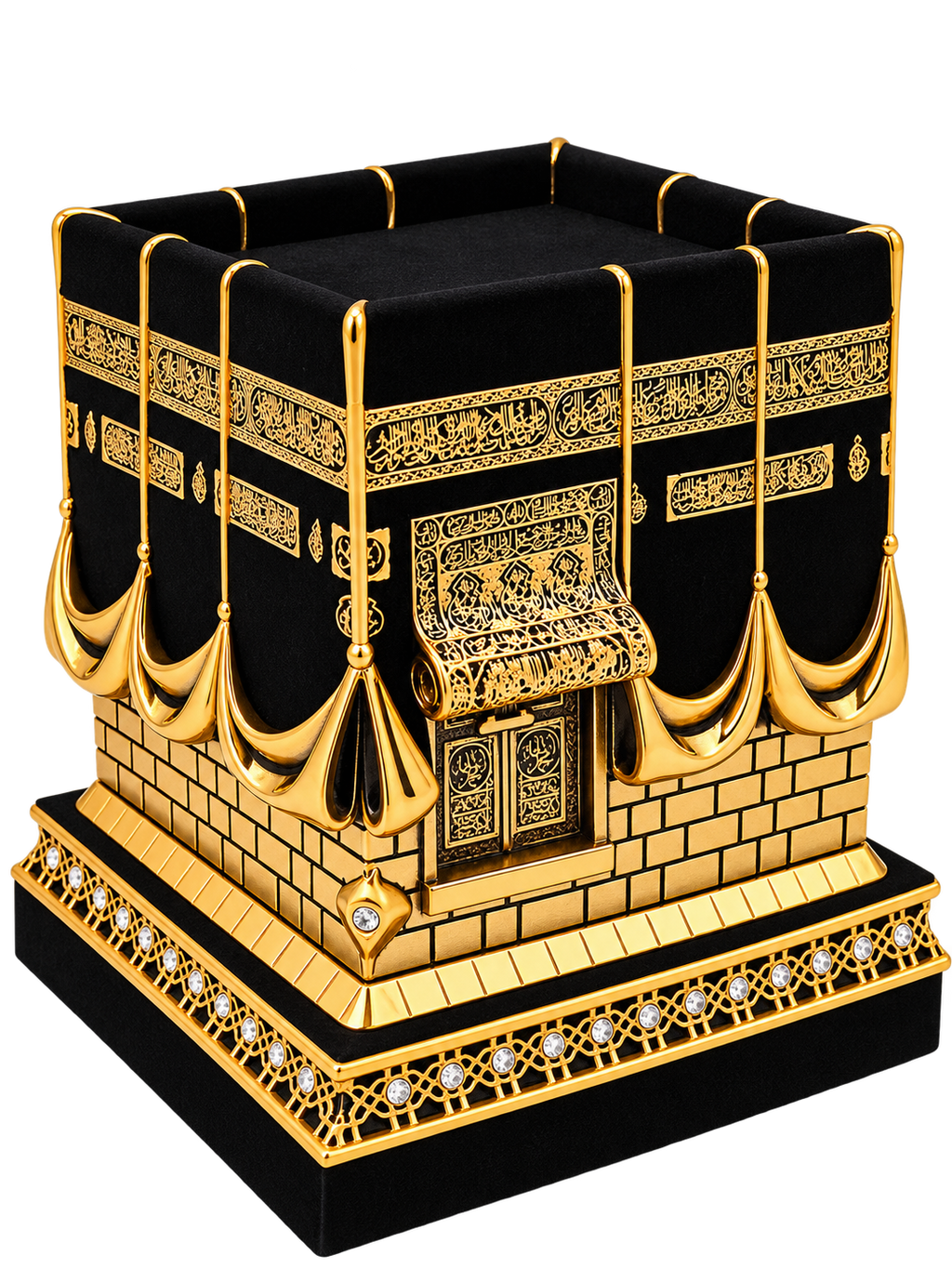 Luxury Kaaba-Inspired Tissue Box Holder – Black & Gold Islamic Home Decor | 3 Sizes
