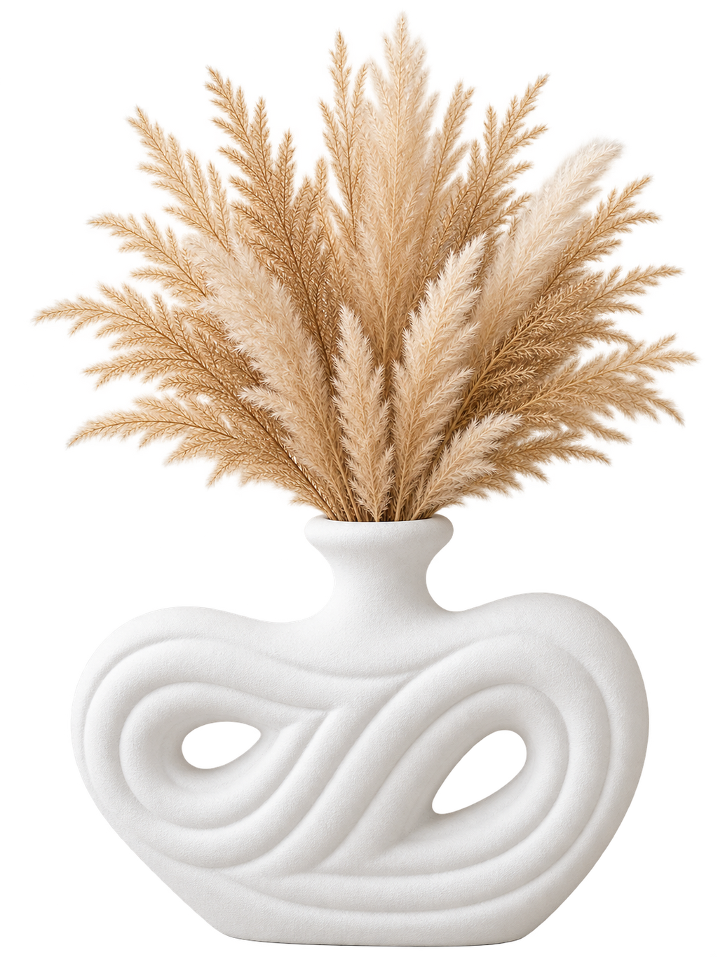 Modern White Abstract Infinity Vase – Sculptural Decorative Flower Vase
