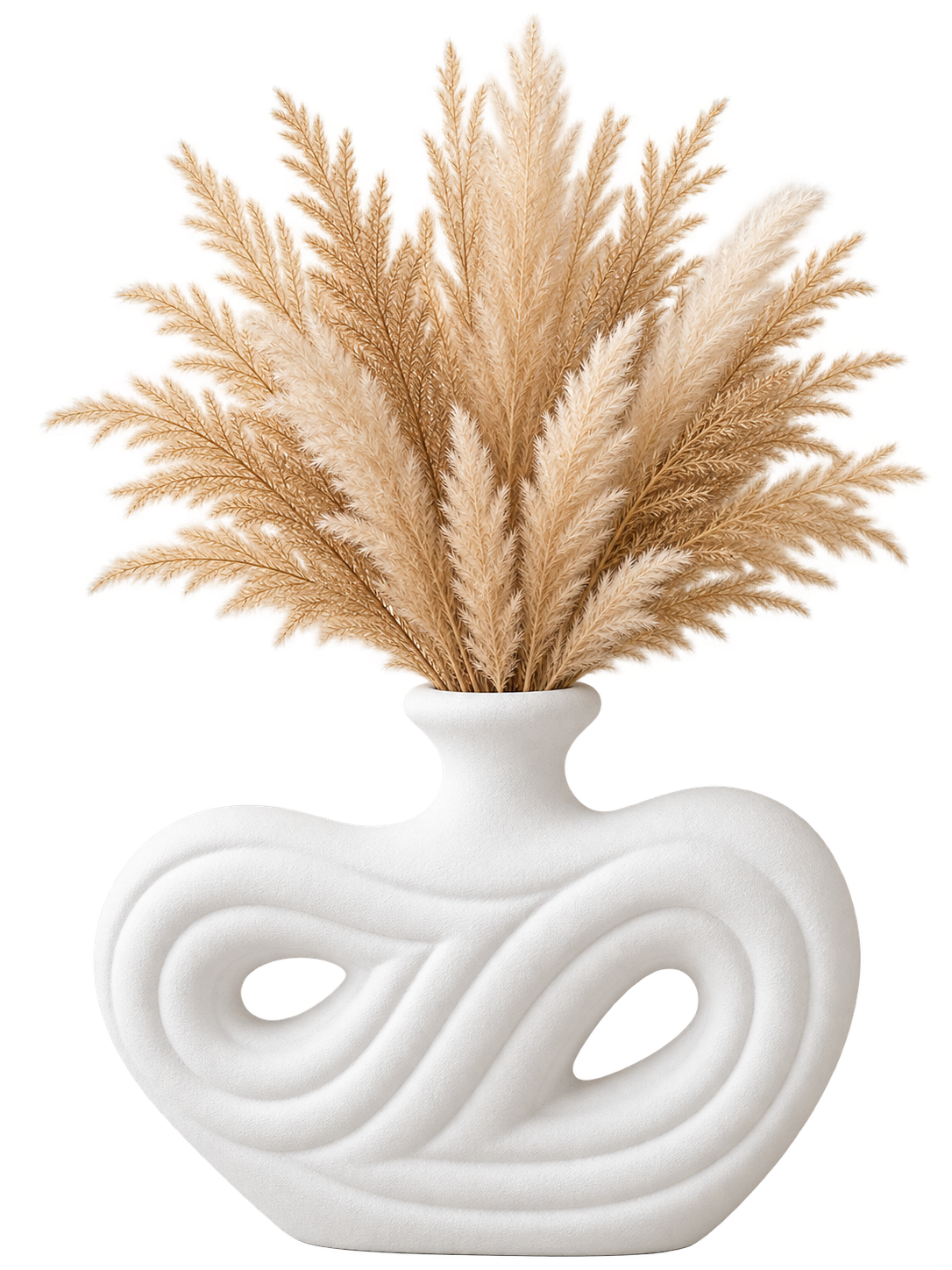 Modern White Abstract Infinity Vase – Sculptural Decorative Flower Vase
