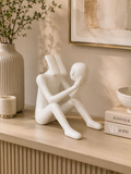 Thinker Book Head Sculpture – Modern Abstract Resin Décor
