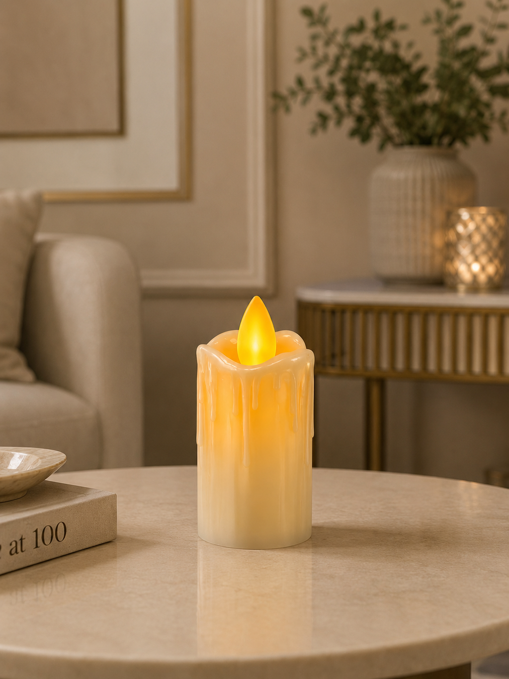 Flameless LED Pillar Candle | Realistic Flickering Wax Candle | Battery Operated Home Décor