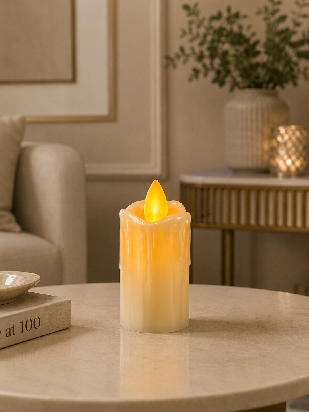 Flameless LED Pillar Candle | Realistic Flickering Wax Candle | Battery Operated Home Décor
