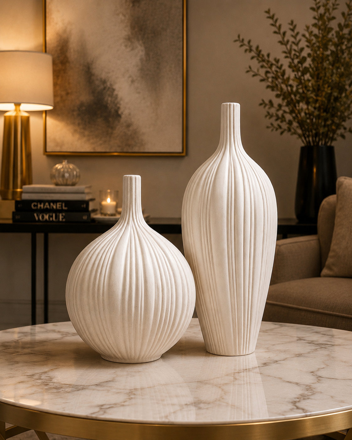 Premium Resin Vase Set – Modern Home Décor (Set of 2)